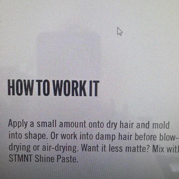 STMNT Grooming Goods Matte Paste 100 ml/3.3 Oz New & Sealed - Picture 4 of 4